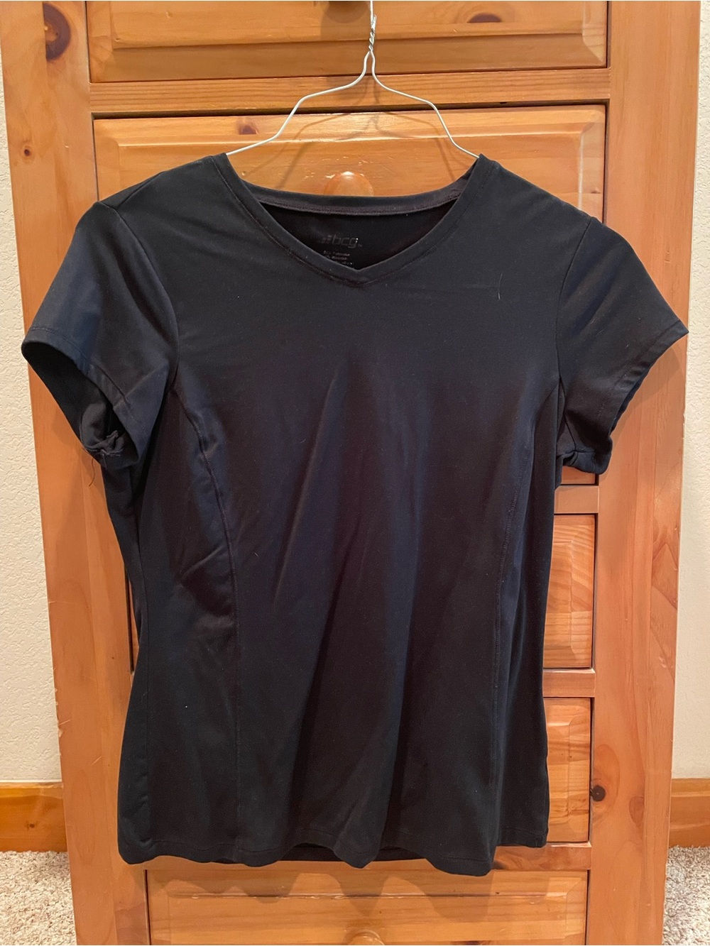 bcg Black Short Sleeve V-Neck Tee